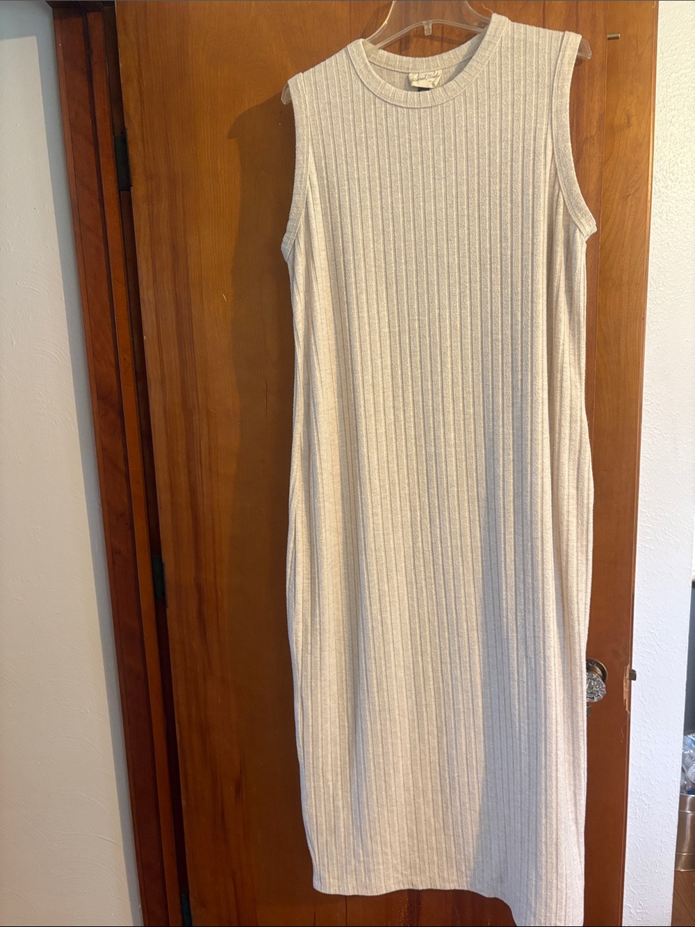 Universal Thread Sleeveless Ribbed Midi Dress - Beige